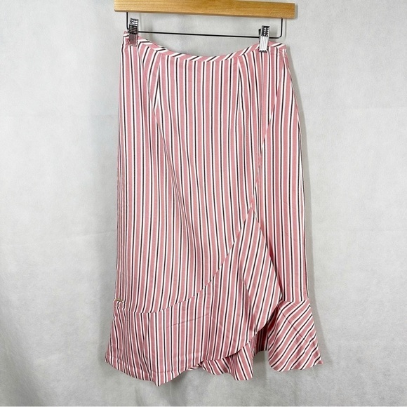 Ted Baker Coryn  Layered Stripe Asymmetrical Midi Skirt Size 4 US 12 - Picture 4 of 10